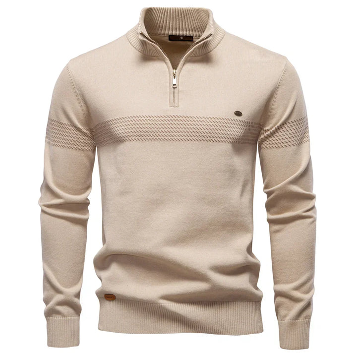 CARLOS | PULL CLASSIQUE EN MAILLE DEMI-ZIP