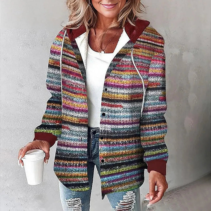 Nora | Veste à Carreaux Douillette avec Capuche