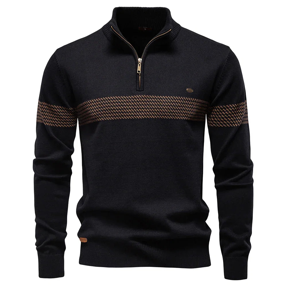CARLOS | PULL CLASSIQUE EN MAILLE DEMI-ZIP