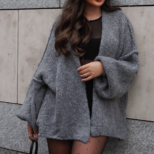 Faye | Cardigan à Manches Lanternes Confortable