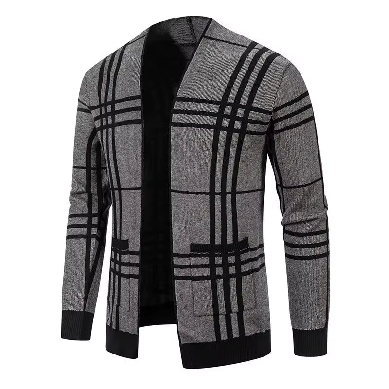 JOHN | CARDIGAN EN MAILLE À CARREAUX