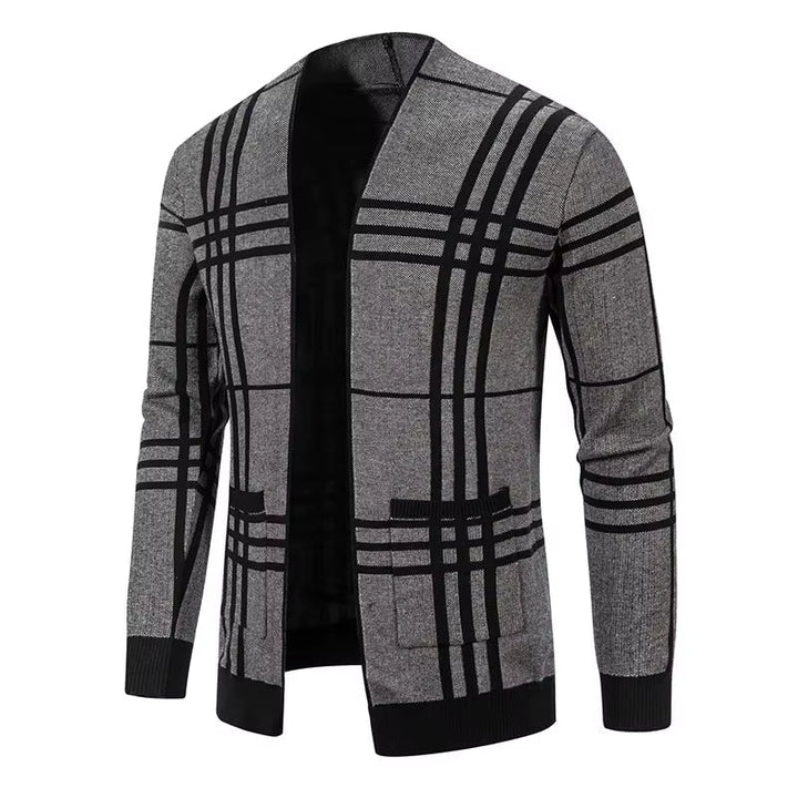 JOHN | CARDIGAN EN MAILLE À CARREAUX