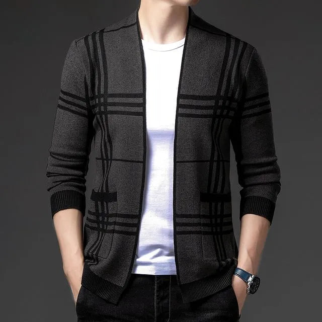 JOHN | CARDIGAN EN MAILLE À CARREAUX