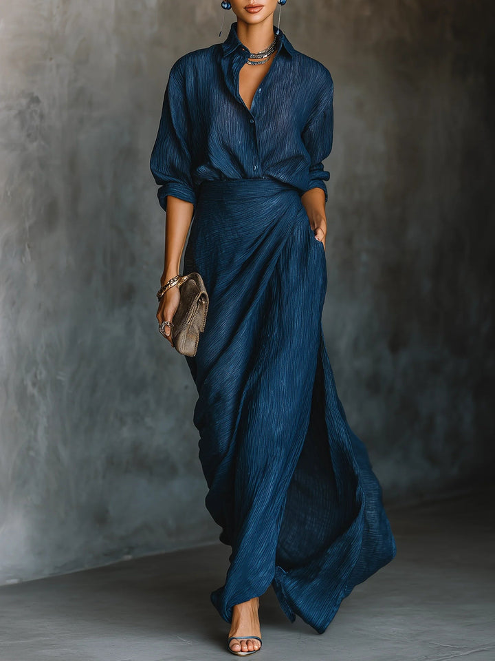Jupe | Ensemble Satin Blouse et