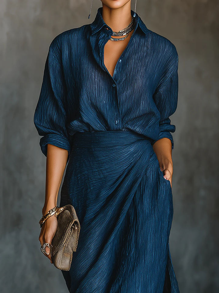 Jupe | Ensemble Satin Blouse et