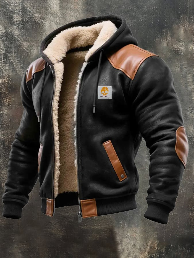 Leroy | Veste Vintage en Cuir Suédé à Capuche