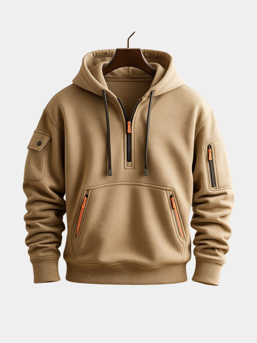 NICO | SWEAT À CAPUCHE EN MOLLETON À DEMI-ZIP