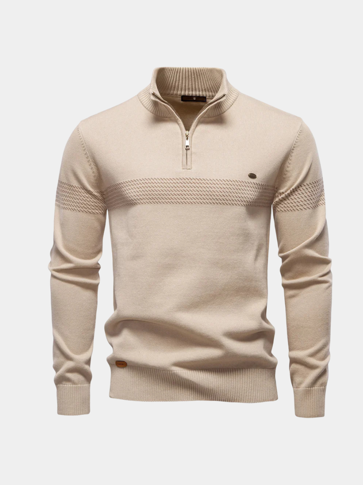 CARLOS | PULL CLASSIQUE EN MAILLE DEMI-ZIP
