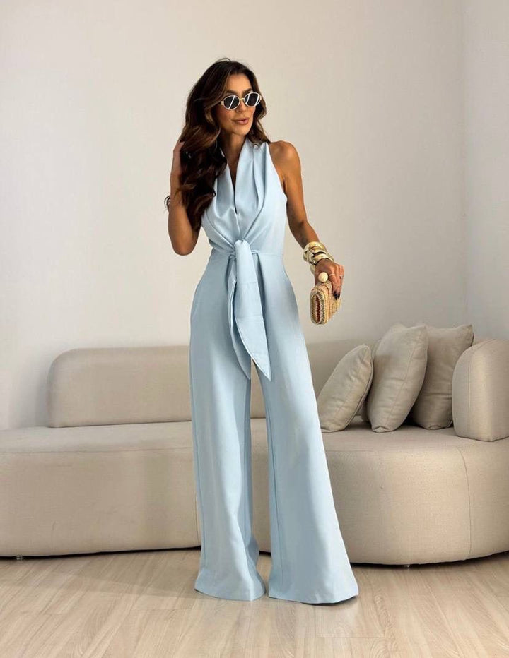 Sandra | Combinaison Fluide Élégante Taille Marquée Style Chic Soirée