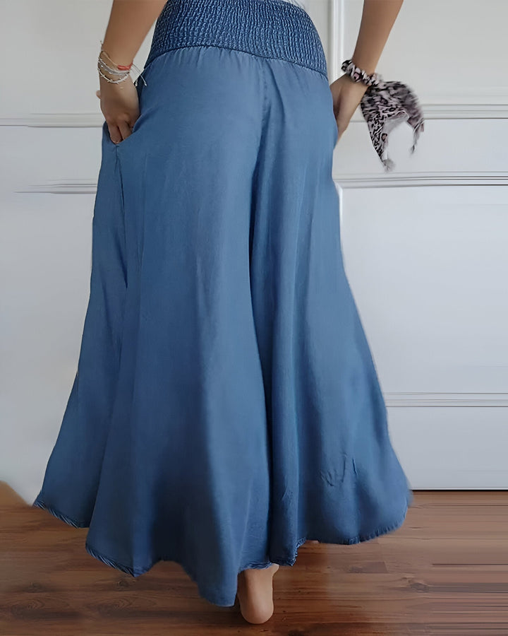 Beverly | Pantalon large pour femme avec taille smockée