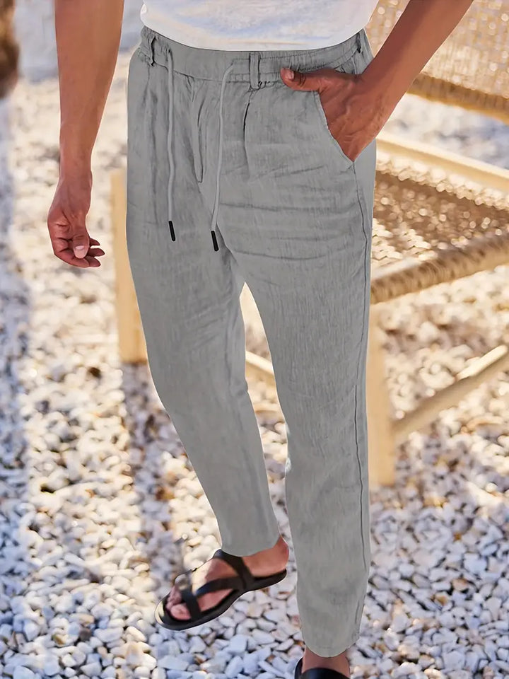 ANTHONY | PANTALONS LARGES EN LIN AVEC CORDON