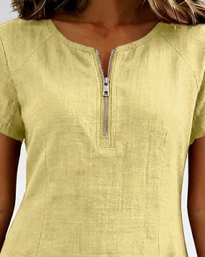 Madeleine | Robe en Coton Avec Fermeture Eclair