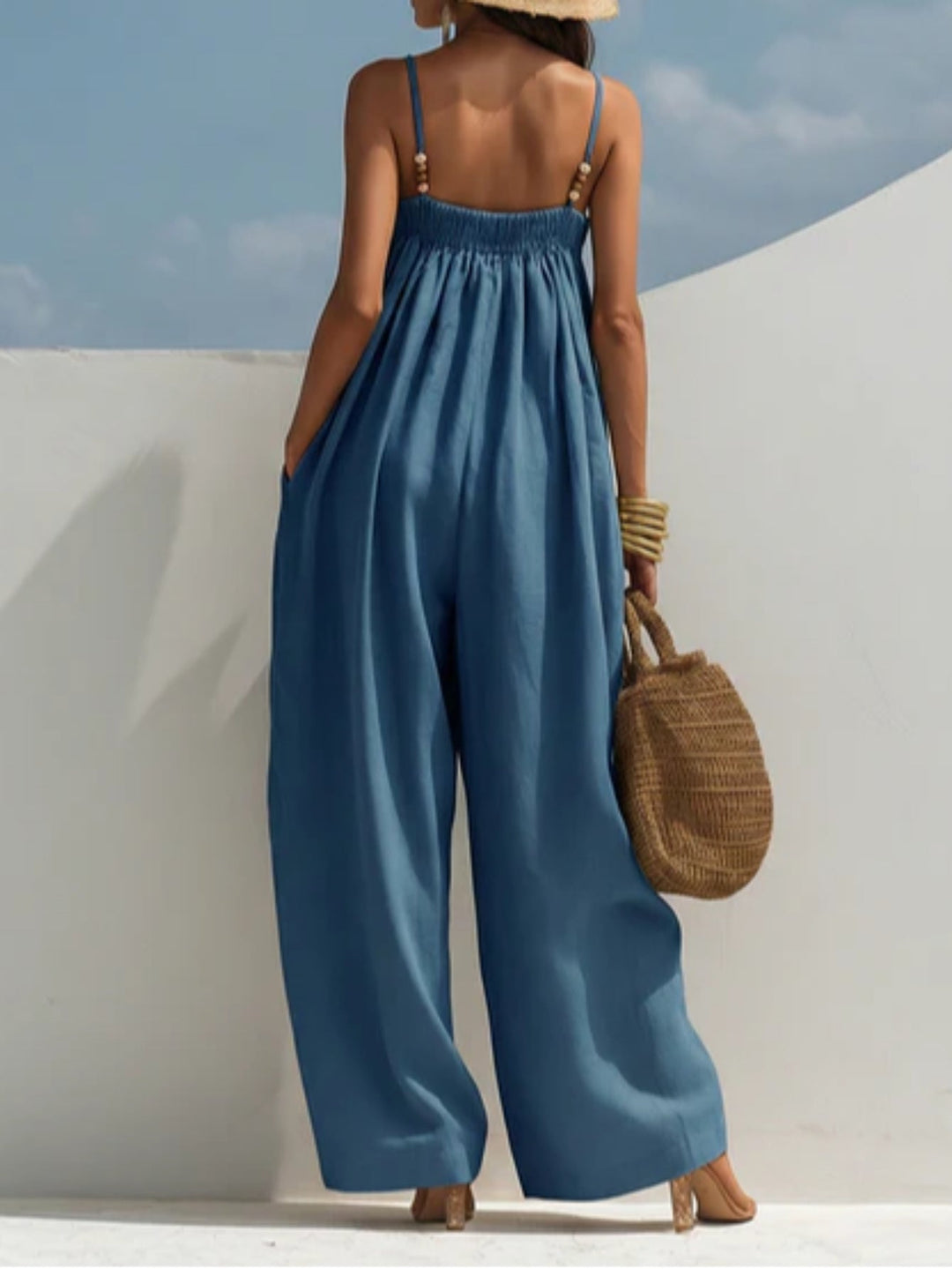 Madison | Combinaison en Denim à Jambes Larges