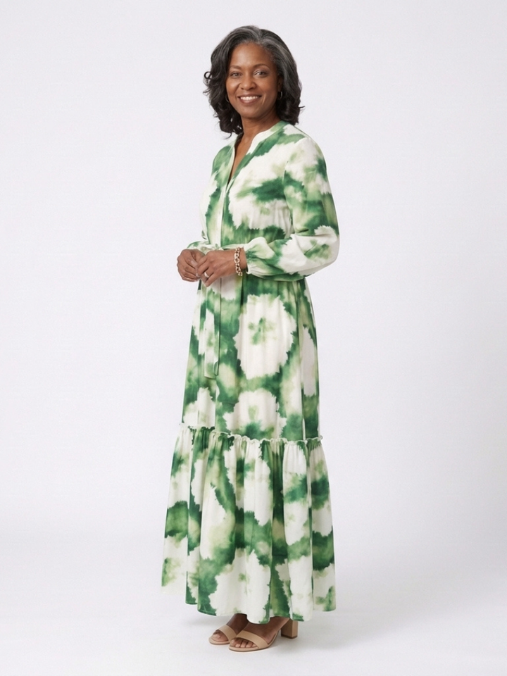 Sabine | Robe Maxi à Manches Longues