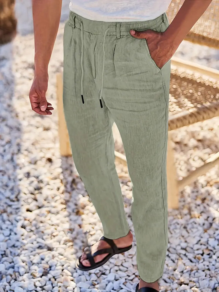 ANTHONY | PANTALONS LARGES EN LIN AVEC CORDON