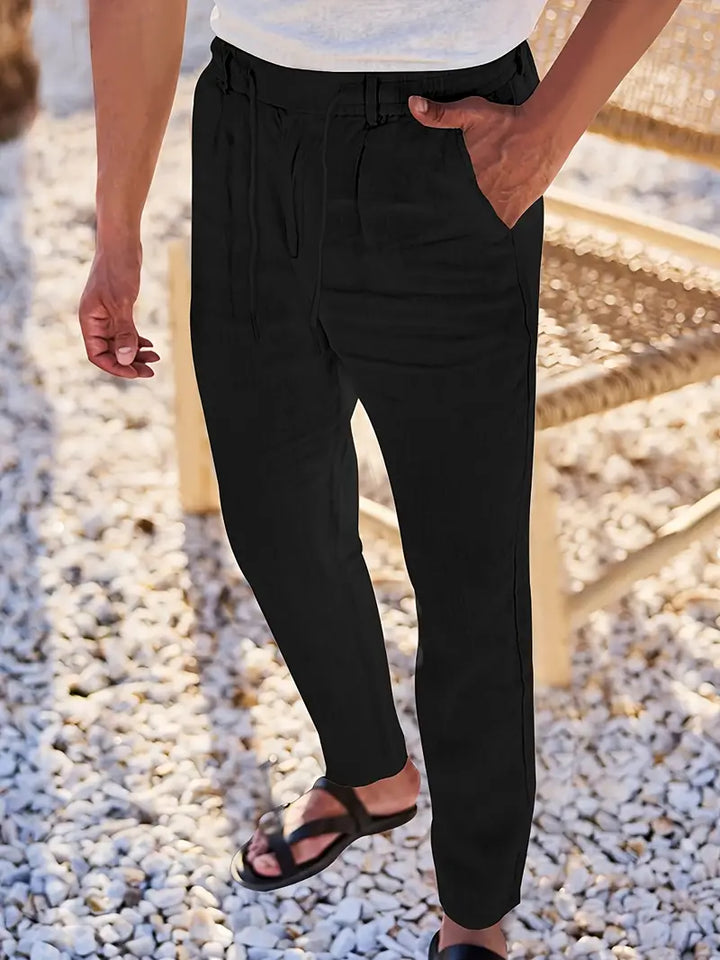 ANTHONY | PANTALONS LARGES EN LIN AVEC CORDON