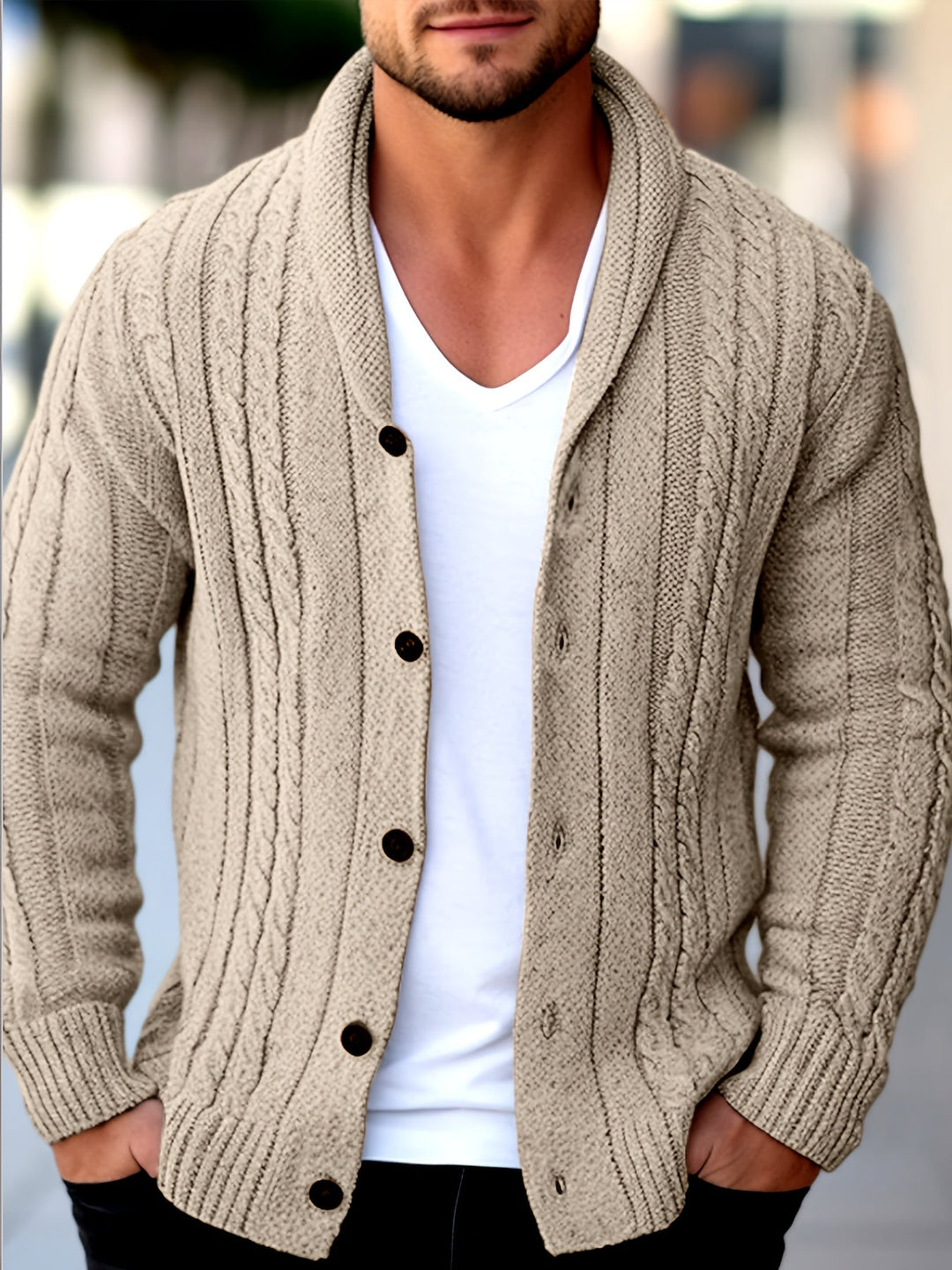 STEVEN | CARDIGAN EN MAILLE TEXTURÉE