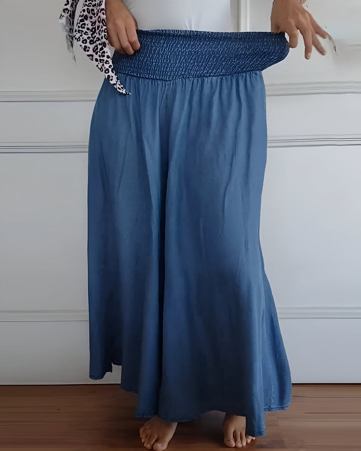 Beverly | Pantalon large pour femme avec taille smockée