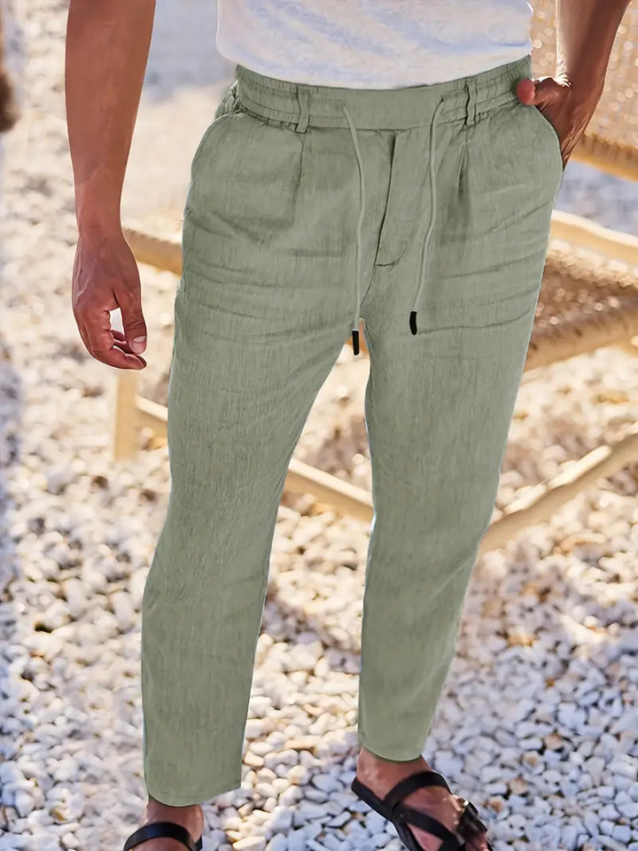 ANTHONY | PANTALONS LARGES EN LIN AVEC CORDON