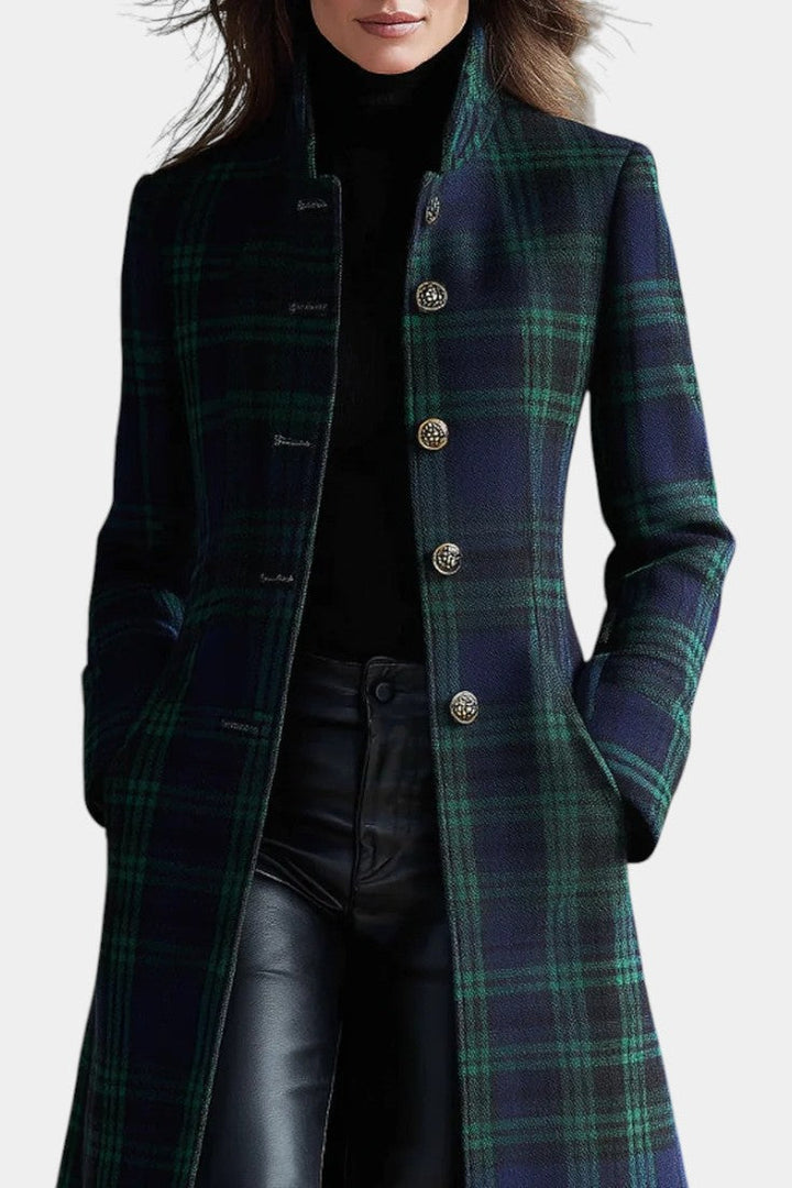 Rebecca | Manteau Élégant à Carreaux Intemporel
