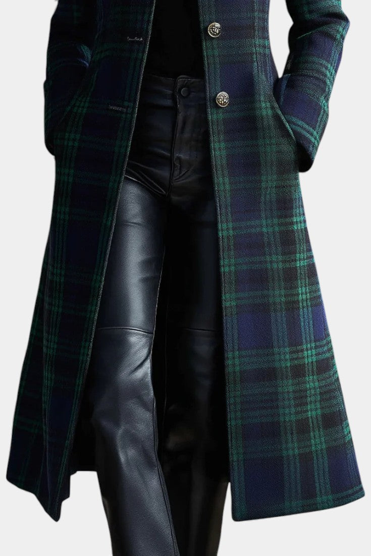 Rebecca | Manteau Élégant à Carreaux Intemporel