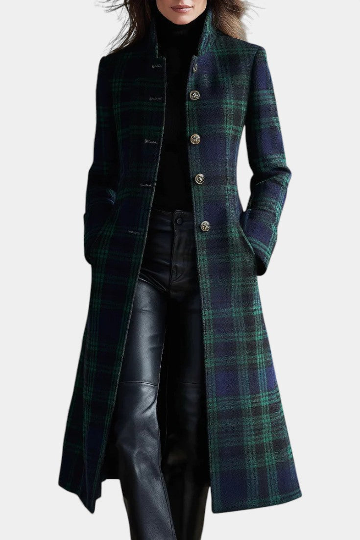 Rebecca | Manteau Élégant à Carreaux Intemporel