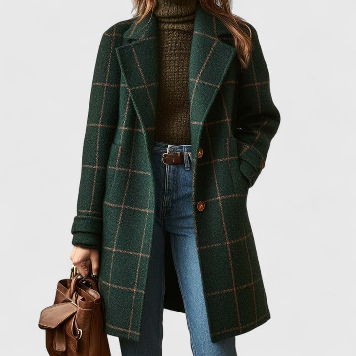 Fiona | Manteau à Carreaux Classique