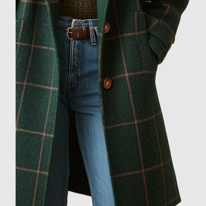 Fiona | Manteau à Carreaux Classique