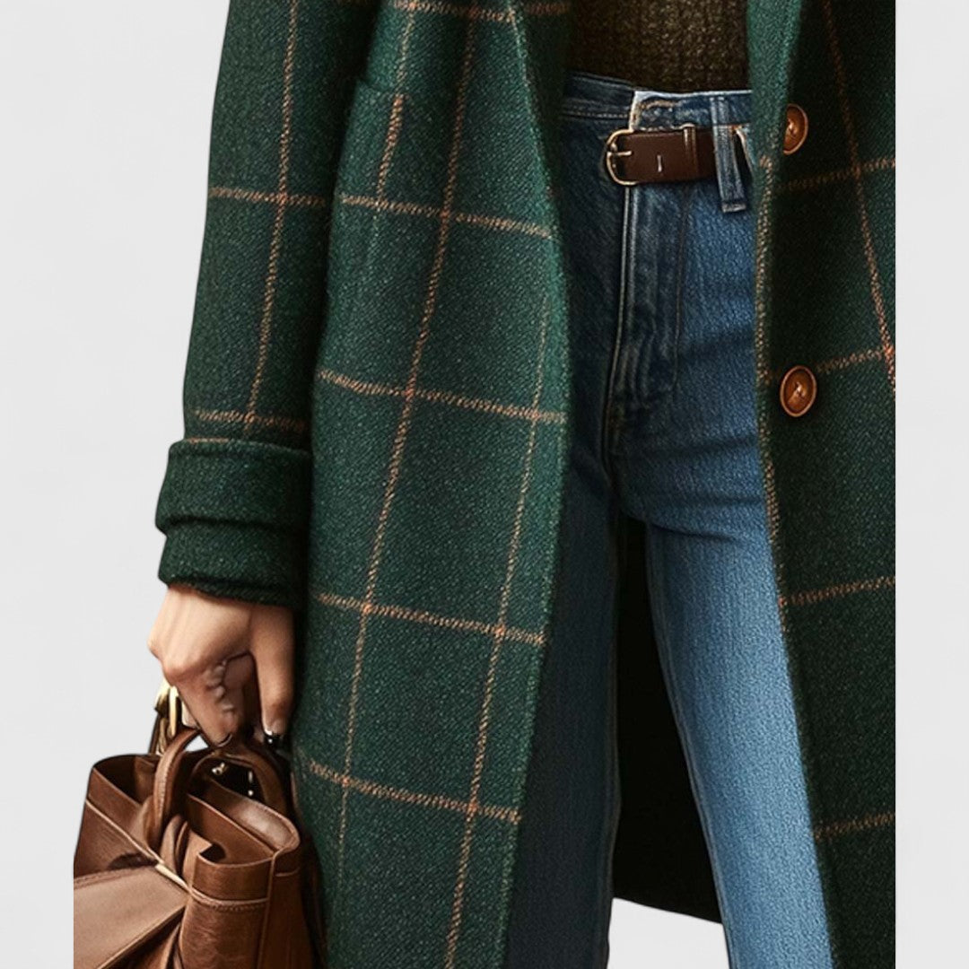 Fiona | Manteau à Carreaux Classique