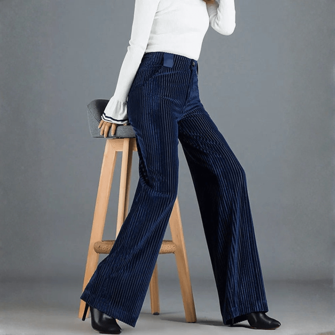 ARLYN | PANTALON EN VELOURS TRICOTÉ TAILLE HAUTE POUR FEMME