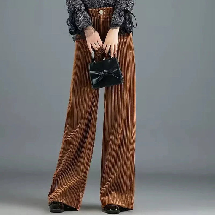 ARLYN | PANTALON EN VELOURS TRICOTÉ TAILLE HAUTE POUR FEMME