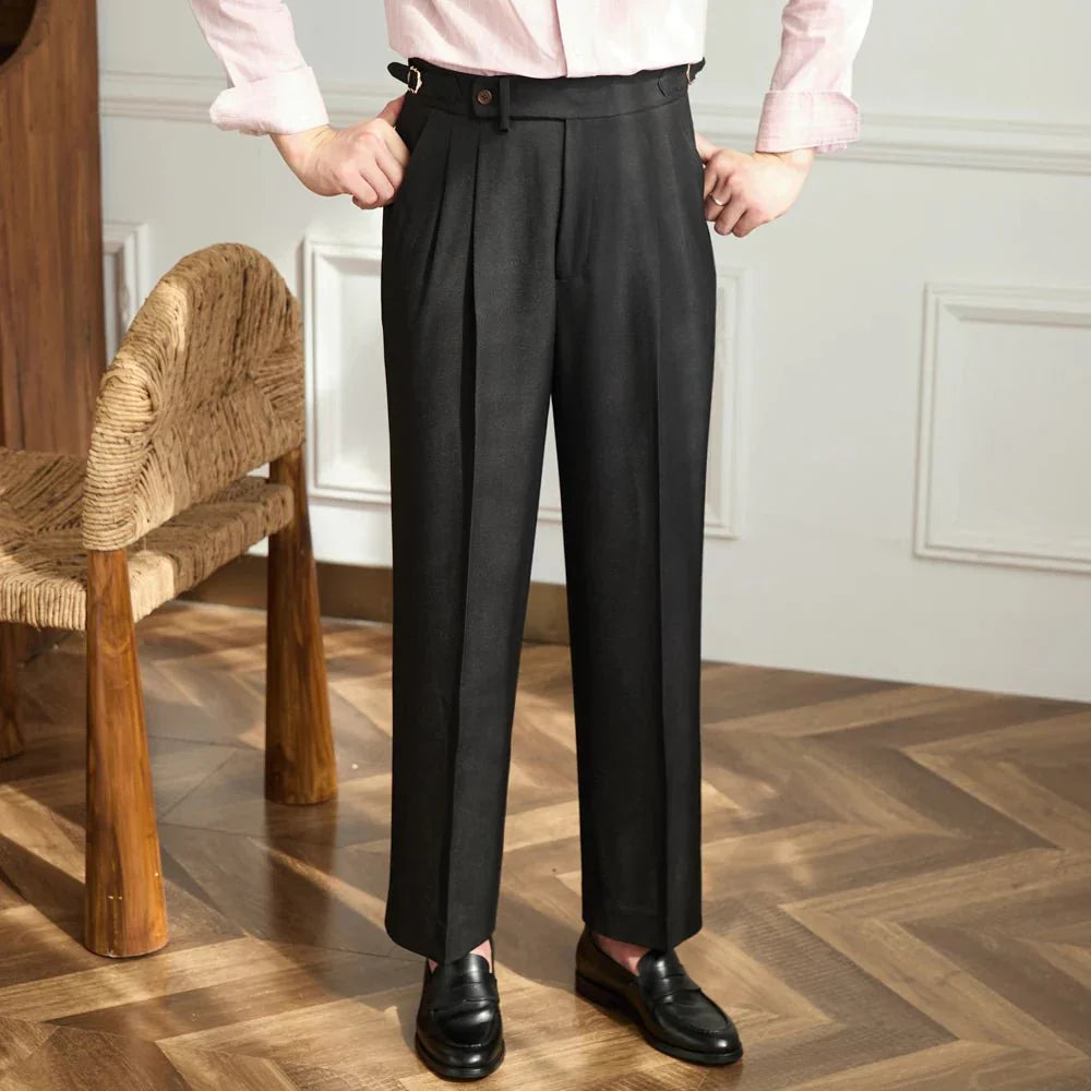 Timothy | Pantalon Fluide Taille Haute Elégant