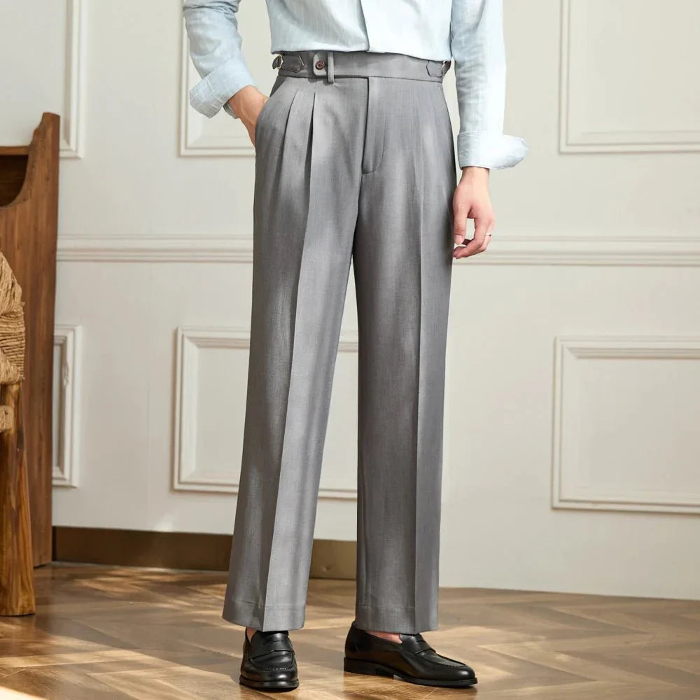 Timothy | Pantalon Fluide Taille Haute Elégant