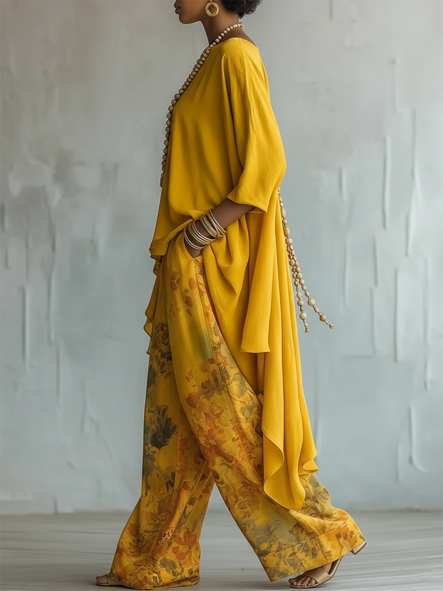 Helena | Ensemble Imprimé Floral Artistique Élégant