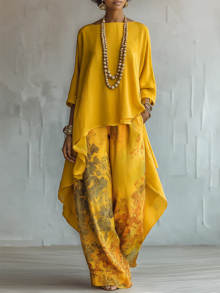 Helena | Ensemble Imprimé Floral Artistique Élégant