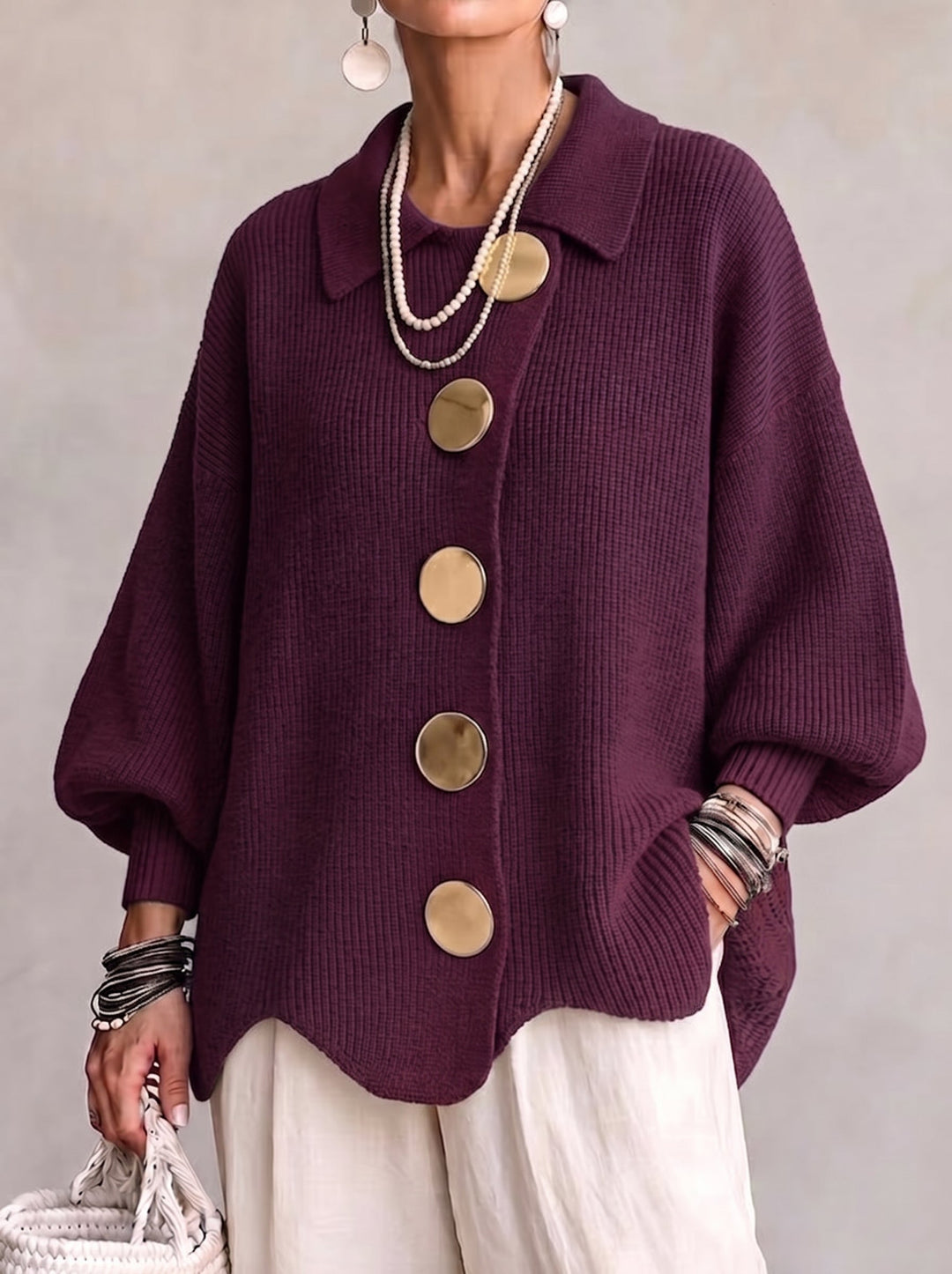 Ludomira | Cardigan Oversize Avec de Gros Boutons