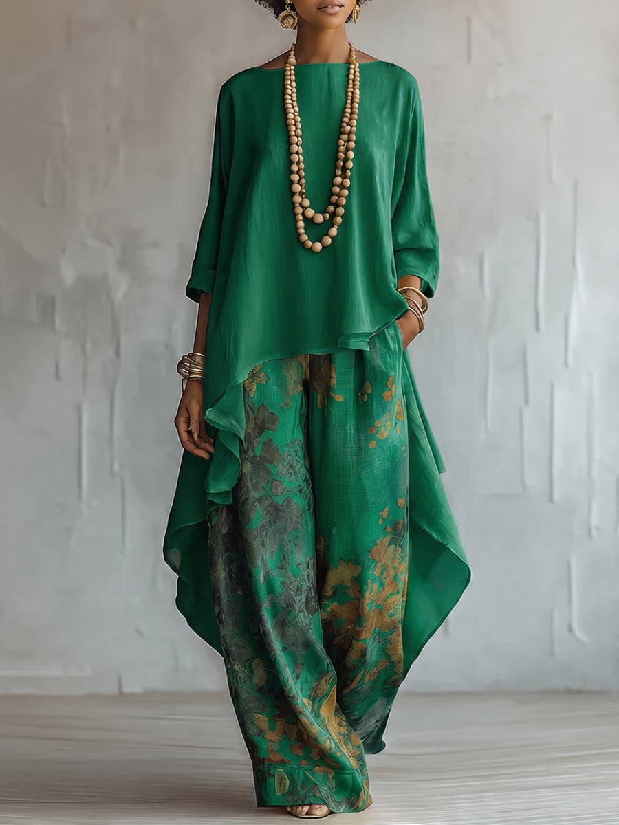 Helena | Ensemble Imprimé Floral Artistique Élégant