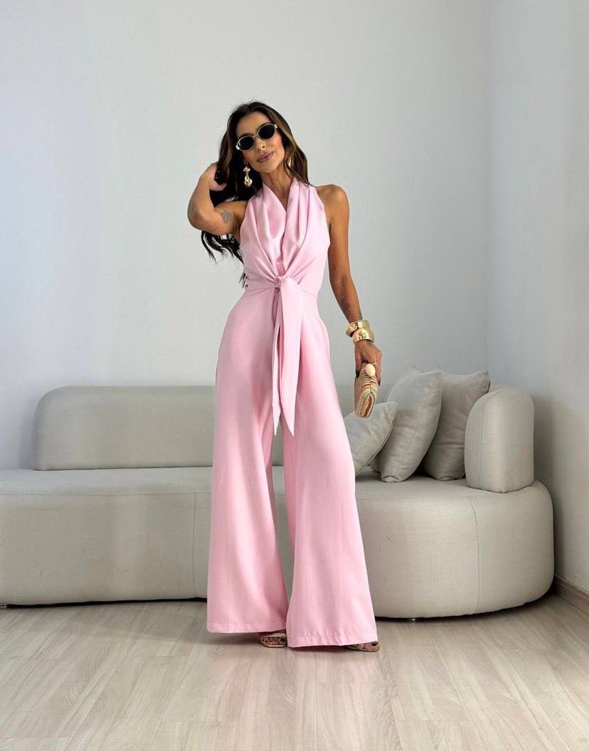 Sandra | Combinaison Fluide Élégante Taille Marquée Style Chic Soirée