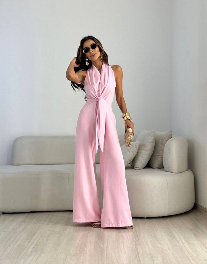 Sandra | Combinaison Fluide Élégante Taille Marquée Style Chic Soirée
