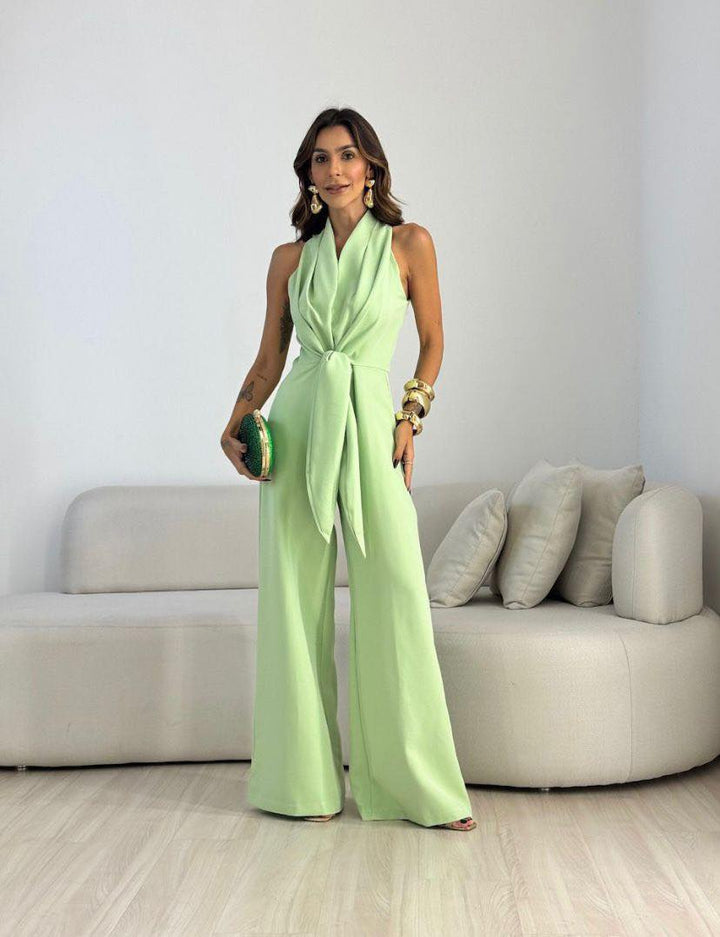 Sandra | Combinaison Fluide Élégante Taille Marquée Style Chic Soirée