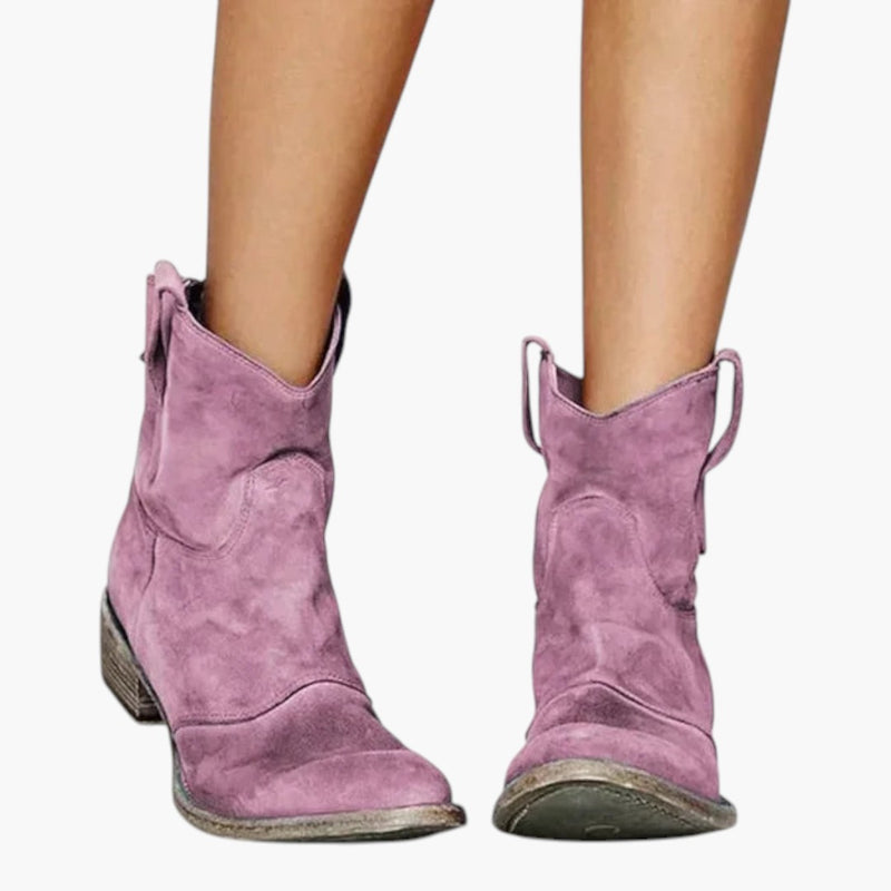 Pamela | Bottines Western avec Tirants et Semelle Texturée